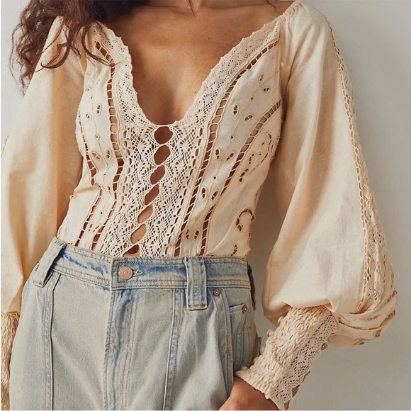 Free People Intimately Regina Eyelet Bodysuit - Picture 3 of 7